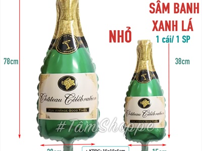 Bong bóng kiếng chai rượu champagne ly bia trang trí tiệc BBK-BR-01